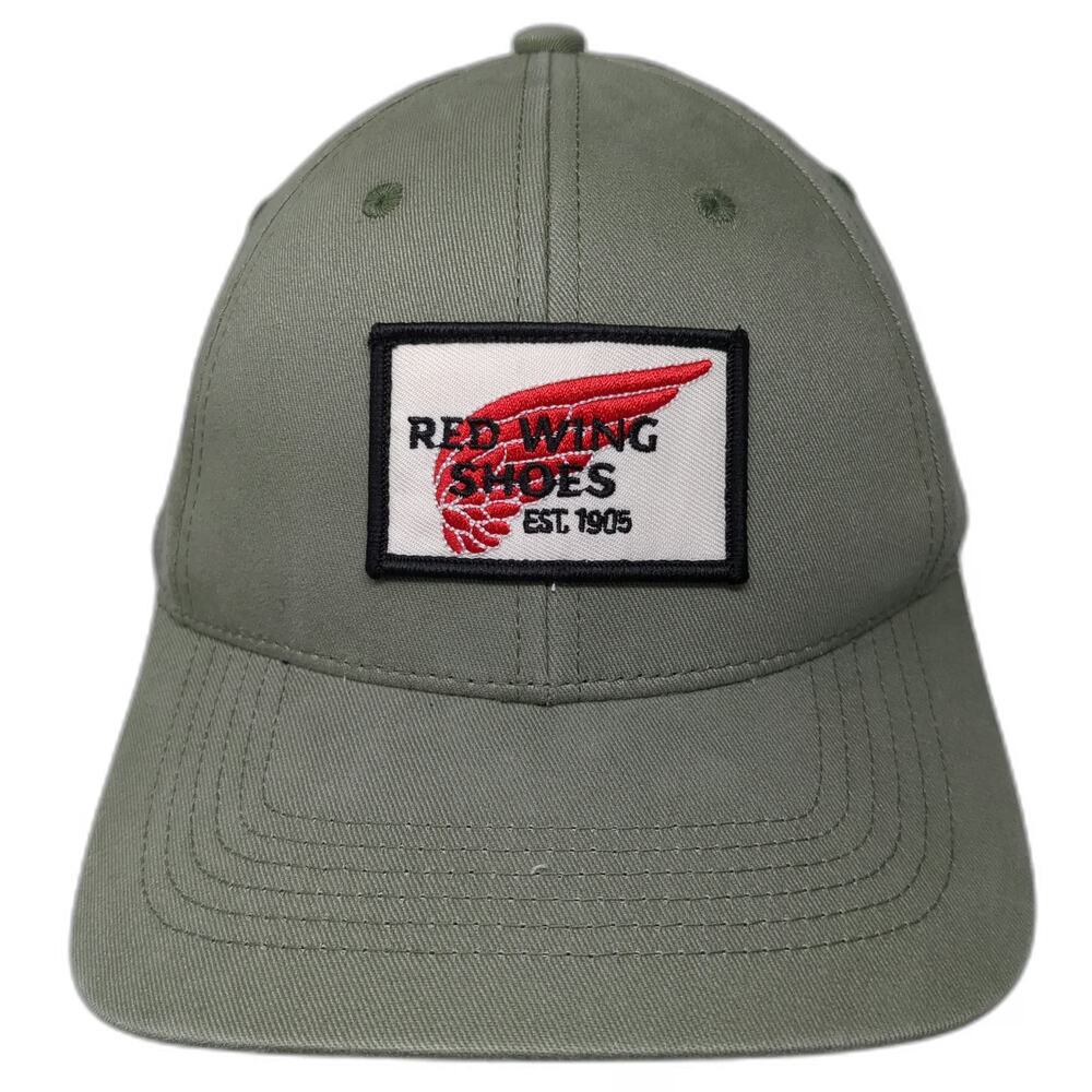 Red Wing Shoes Snapback Green White One Size Logo Patch 1905 Workwear Twill Hat